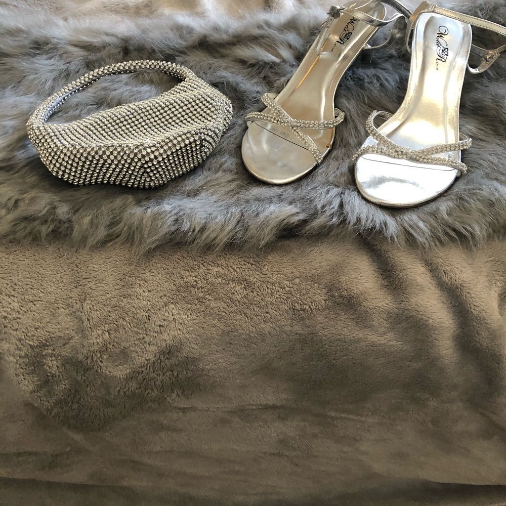 Silver & Rhinestone Evening Wear Accessory bundle - Picture 3 of 3